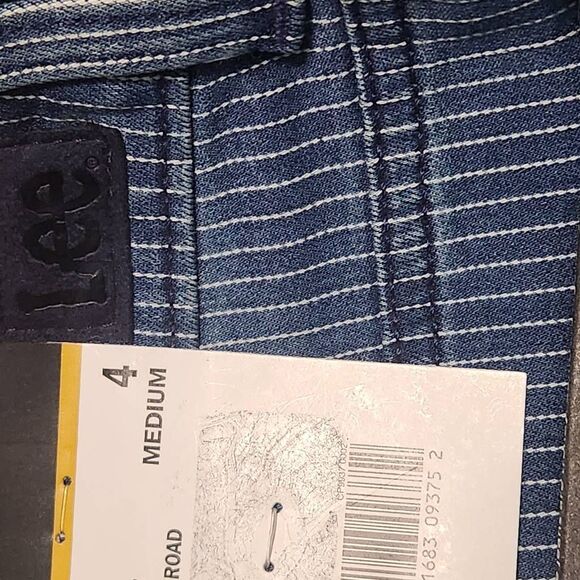 Lee Stripe Denim Shorts NWT Size 4 Lee Mid-Rise Striped Jean Shorts - Picture 9 of 10